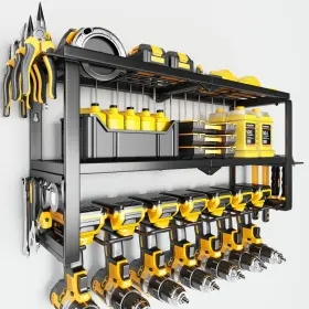 HPD-TOOLRACK-7DH-BK-3 HIPIDIAN Power Tool Organizer Wall Rack