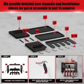 736896794480 HIPIDIAN Power Tool Organizer Wall Mount Storage #3