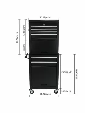 6-955 HOME IMPROVEMENT Rolling Tool Chest Box Lockable Wheels #3