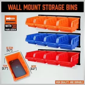 97919 HORUSDY Wall Storage Bins Rack Organizer Garage #2