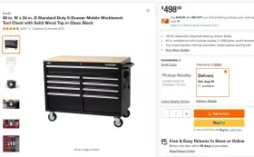 936058512207 HUSKY Mobile Workbench Wood Top