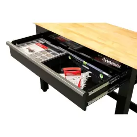 G4801S-US HUSKY Solid Wood Top Workbench Pegboard Drawer #3