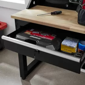 G9603S-US HUSKY Solid Wood Top Workbench Pegboard Drawers #3