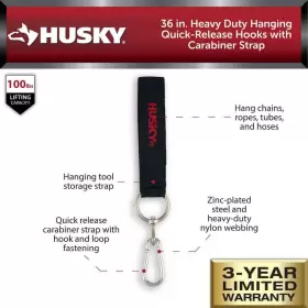 HD00140-TH HUSKY Release Hooks Carabiner Strap #2