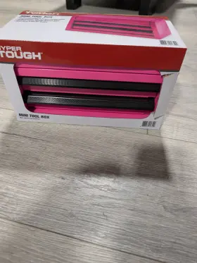 883652916529 HYPER TOUGH Mini Steel Tool Box Pink Ball