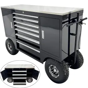 057297 INTBUYING Toolbox Rolling Racing Pit Box Wagon Mobile