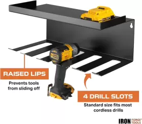 696391636791 IRON FORGE TOOLS Power Tool Organizer Garage #3