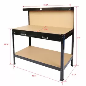 W46517479 JIMYAUTO Garage Workbench Cabinet Tool Pegboard
