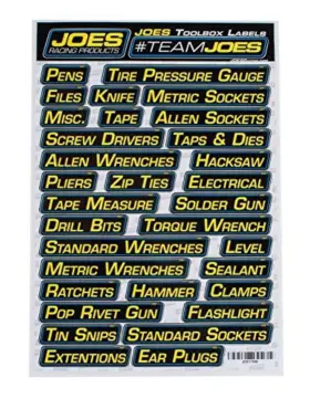 700191201865 JOES RACING PRODUCTS Labels Toolbox