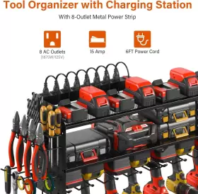 696398232972 JUNNUJ Pegboard Power Tool Organizer Charging #2