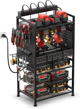 FY-GJC003 JUNNUJ Power Tool Organizer Floor Stand Charging