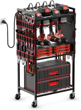 FY-GJC006 JUNNUJ Power Tool Organizer Charging Station Garage