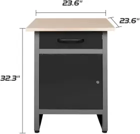 689792014336 JZD Steel Workbench Storage Cabinet Wood Table #2