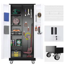 711181259889 KAIKEEQLI Rolling Freestanding Cabinet Cleaning