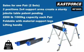 755326008659 KASTFORCE Folding Sawhorse Jobsite Table Stand #3