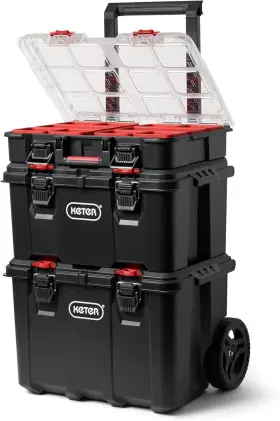 259676 KETER Stack Roll Modular Tools Organizer Garage