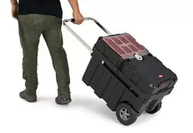 731161051456 KETER Masterloader Rolling Tool Box Locking Bins #3