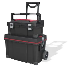 MO17181110 KETER Telescopic Handle Rolling Tool Box Rubber