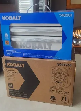 6241744 KOBALT Mini Steel Toolbox Drawer Base Top Jewelry