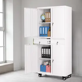 33457SSK KOKEBREN Storage Cabinet Wheels Locking Doors