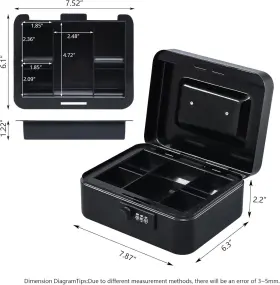 Gt-cbc-m-black KYODOLED Cash Box Combination Lock Safe #3