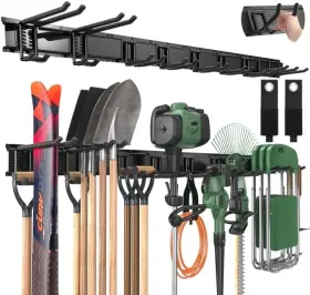 HOOKIT-4RAIL LBT Garage Tool Organizer Wall Mount Garden Adj