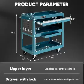 629721758450 LDHTHOPI Tool Tier Rolling Drawers Wheels #3