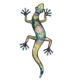 55110 LITTON LANE Lizard Wall Gecko Art Colorful Sculpture