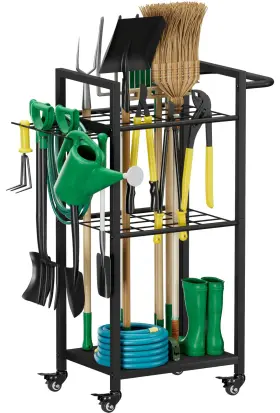 Lsp-ogto-blk LOTSPASIE Garden Tool Organizer Wheels Tier Yard