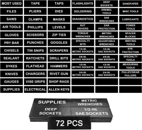 72-LABEL LOYINLO Tool Box Magnetic Labels Chest Organizer