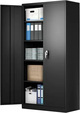730637258856 LUCYPAL Storage Cabinet Locking Doors Adjustabl
