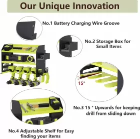 696605555689 LUFFIONER Drill Storage Rack Power Tool Holder #2
