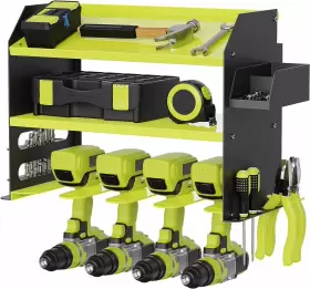 696605555689 LUFFIONER Drill Storage Rack Power Tool Holder