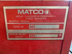 MB-503 MATCO Tools Drawer Middle Intermediate Box Keys #2