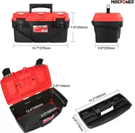 M08911 MAXPOWER Tool Box Tray Dual Lock Secure Storage