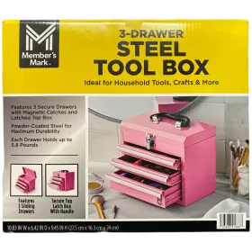 984211935 STEEL Drawer Powder Coated Tool Box Pink