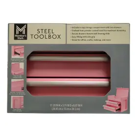 193968520755-P MINI Powder Coated Steel Tool Box Pink