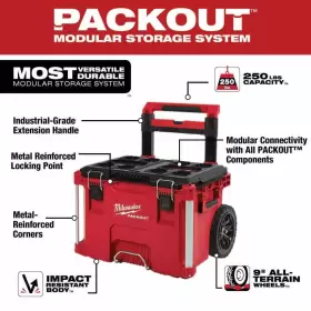 313051411498 MILWAUKEE Packout Rolling Tool Box Modular Chest #2