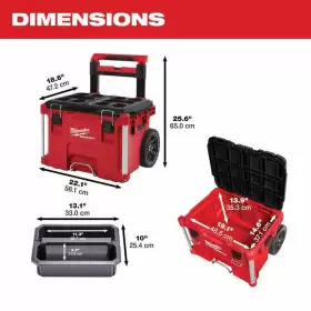 313051411498 MILWAUKEE Packout Rolling Tool Box Modular Chest #3