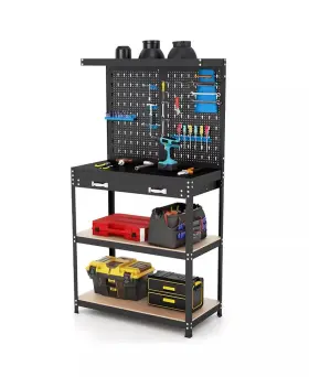24821791 STORAGE Tool Workbench Pegboard Garage Blac