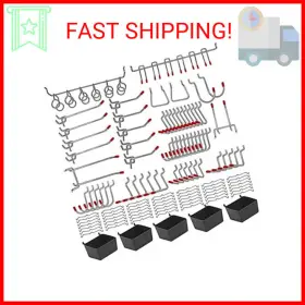 694026846041 NAVSEEK Pegboard Hooks Bins Peg Lock
