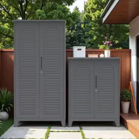 744759497970 NOBLE HOUSE Blanche Tall Tool Storage Cabinet