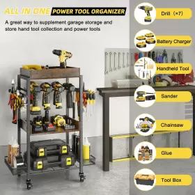 692621839864 OLAKEE Power Tool Organizer Garage Storage Drill #2