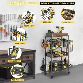 692621839864 OLAKEE Power Tool Organizer Garage Storage Drill #3