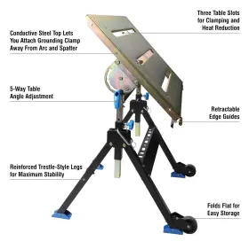 843774190634 OLYMPIA TOOLS Welding Table Wheels Steel Stand #2