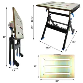 843774190634 OLYMPIA TOOLS Welding Table Wheels Steel Stand #3