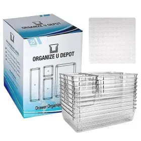1A25 ORGANIZE U DEPOT Drawer Organizer Set Bins Stick Slip #2