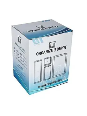 1A25 ORGANIZE U DEPOT Drawer Organizer Set Bins Stick Slip #3