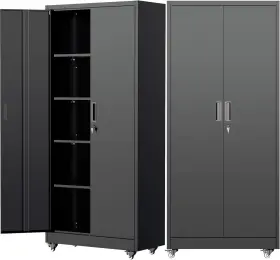 705353485657 PATAKU Storage Cabinet Wheels Garage Adju