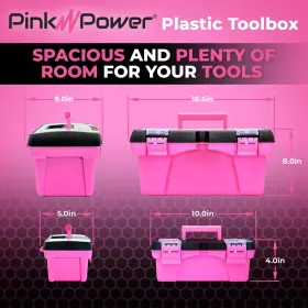 850029514695 PINK POWER Tool Box Women Sewing Art Craft Pla #2